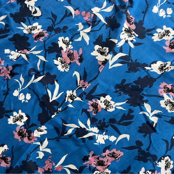 ZARA Cobalt Blue Pastel Pink Floral Handkerchief Asymmetrical Midi Modest Skirt - Picture 11 of 16